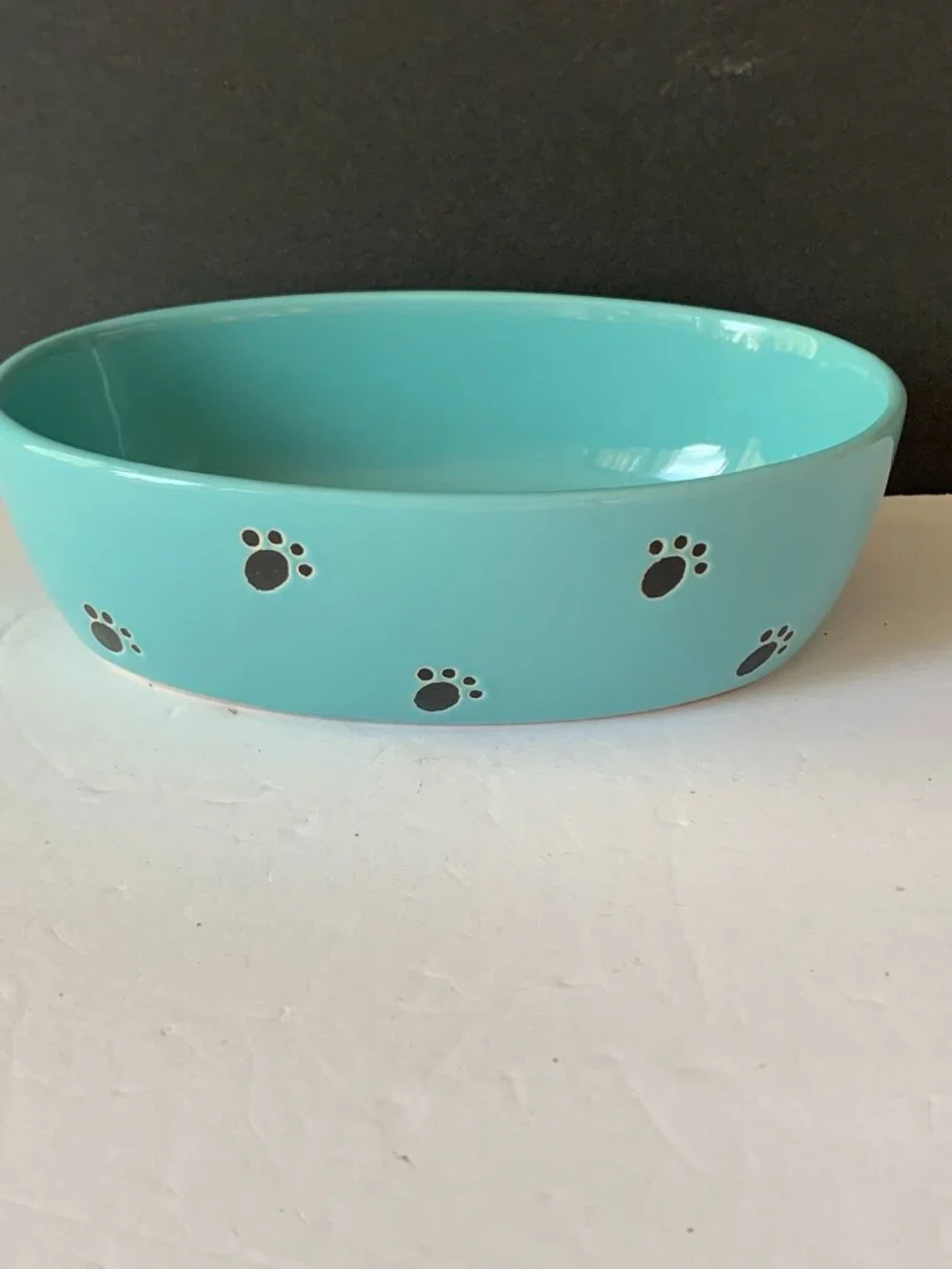 PETRAGEOUS DESIGNS MEOW CAT BLUE BOWL OVAL DISH